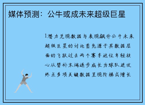 媒体预测：公牛或成未来超级巨星